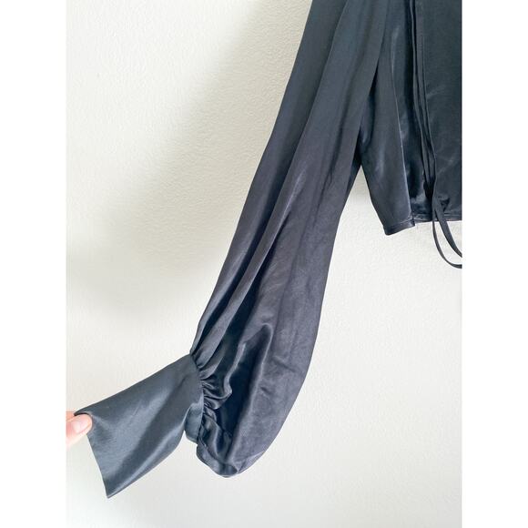 Zara Ballon Sleeve Satin Effect Top - Picture 5 of 7